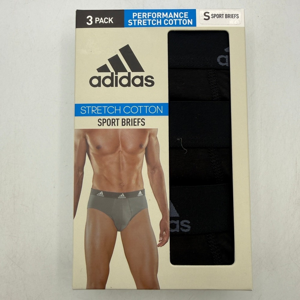 Adidas Sport Briefs Mens Size S Black Onix Grey Performance 3 Pack IR0837